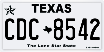 TX license plate CDC8542