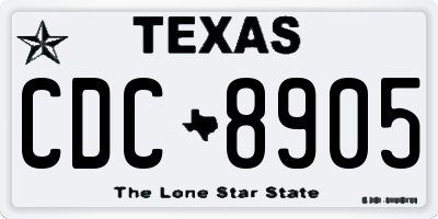 TX license plate CDC8905