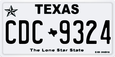 TX license plate CDC9324
