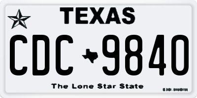 TX license plate CDC9840