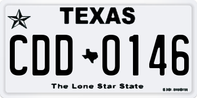 TX license plate CDD0146