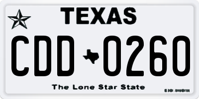 TX license plate CDD0260