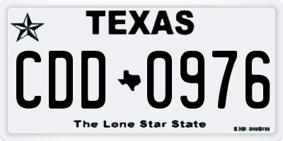 TX license plate CDD0976