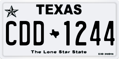 TX license plate CDD1244