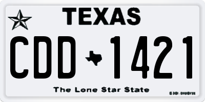 TX license plate CDD1421