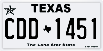 TX license plate CDD1451