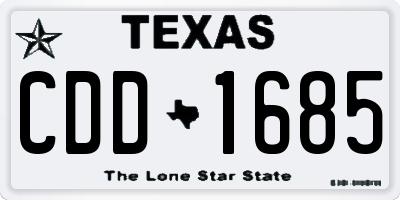 TX license plate CDD1685