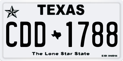 TX license plate CDD1788