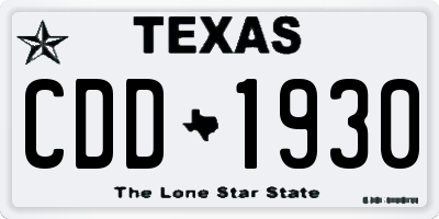 TX license plate CDD1930