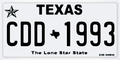 TX license plate CDD1993