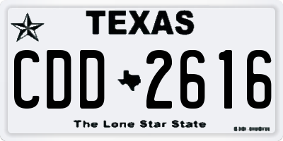 TX license plate CDD2616