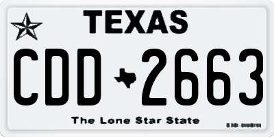 TX license plate CDD2663