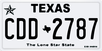 TX license plate CDD2787