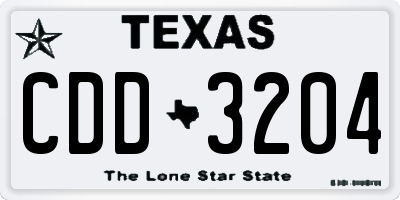 TX license plate CDD3204