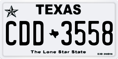 TX license plate CDD3558