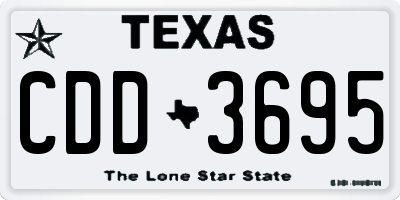 TX license plate CDD3695