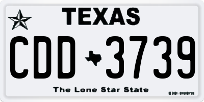 TX license plate CDD3739