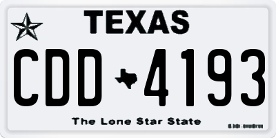 TX license plate CDD4193
