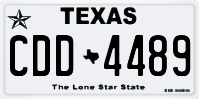 TX license plate CDD4489