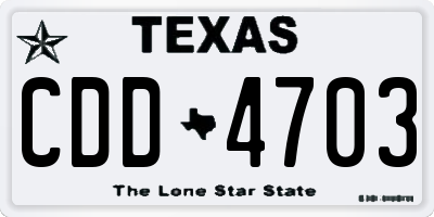TX license plate CDD4703