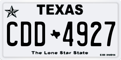 TX license plate CDD4927