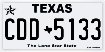 TX license plate CDD5133