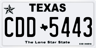 TX license plate CDD5443