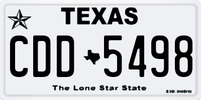 TX license plate CDD5498