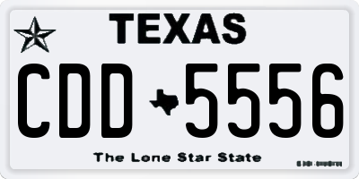 TX license plate CDD5556