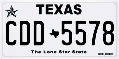 TX license plate CDD5578