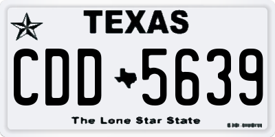 TX license plate CDD5639