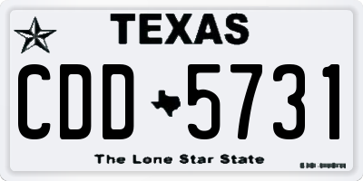 TX license plate CDD5731