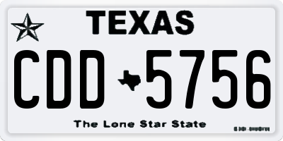 TX license plate CDD5756