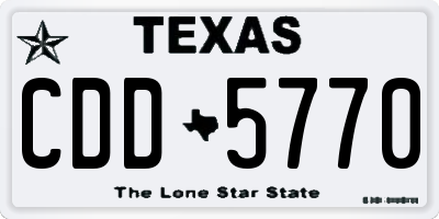 TX license plate CDD5770