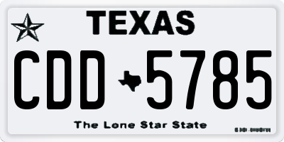 TX license plate CDD5785