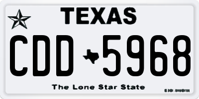 TX license plate CDD5968