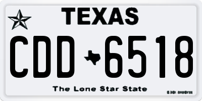 TX license plate CDD6518