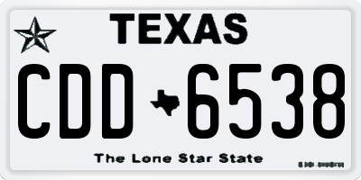 TX license plate CDD6538