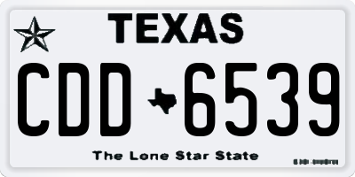TX license plate CDD6539