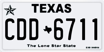 TX license plate CDD6711