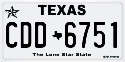 TX license plate CDD6751