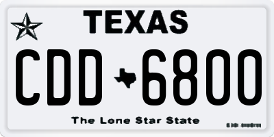 TX license plate CDD6800