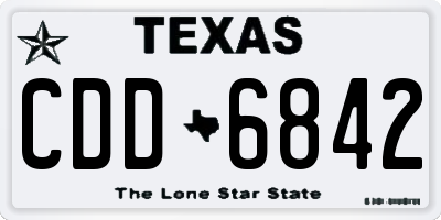 TX license plate CDD6842