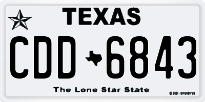 TX license plate CDD6843