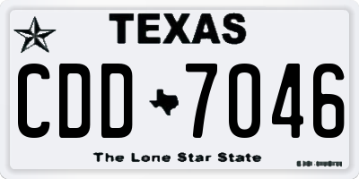 TX license plate CDD7046