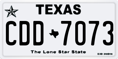 TX license plate CDD7073