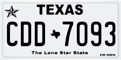 TX license plate CDD7093