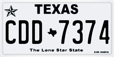 TX license plate CDD7374