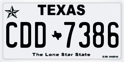 TX license plate CDD7386