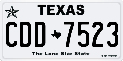 TX license plate CDD7523